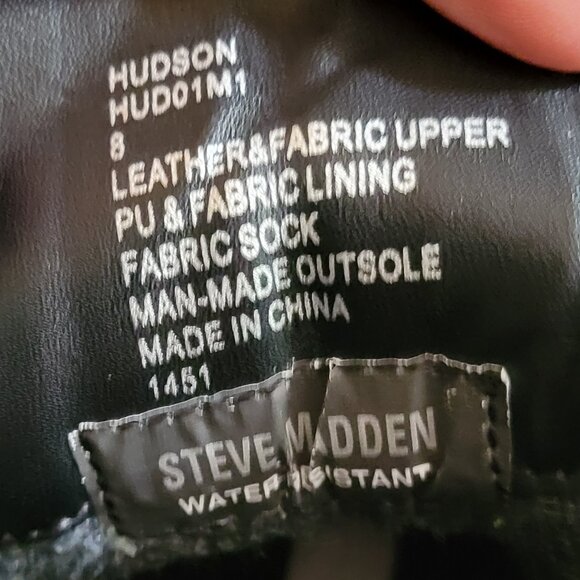 STEVE MADDEN Men's Hudson Black Water Resistant Jack Boot Size 8 - Picture 7 of 8